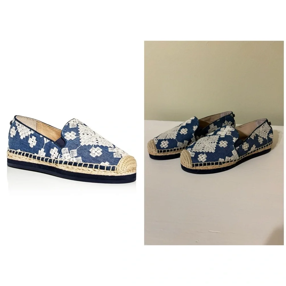 Botkier Sara Embroidered Platform Espadrille Flats - 6.5 - Picture 3 of 8